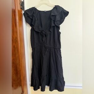 Old Navy Large Tall Women’s Black Ruffle V-Neck Mini Dress